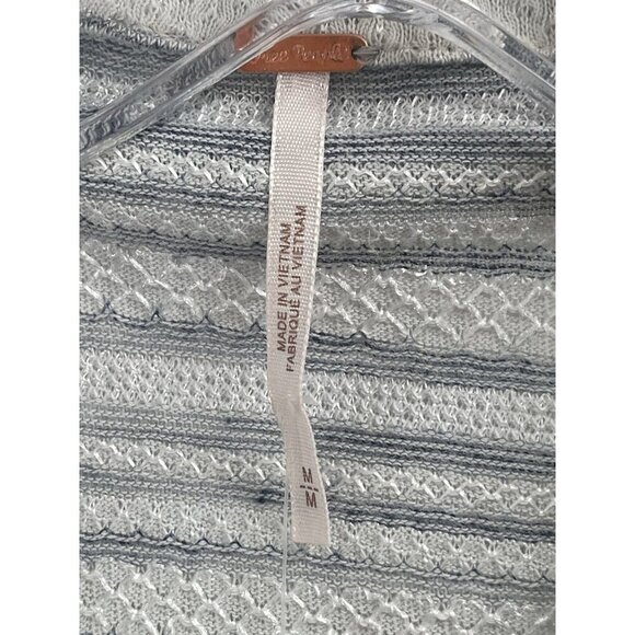 Free People Open Cardigan Striped Blue Sz M NWT OB1371088 - Picture 5 of 9